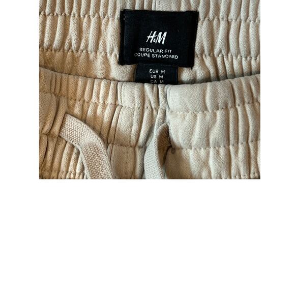 H&M Beige Regular Fit Sweatpants Joggers Mens M - Picture 3 of 3